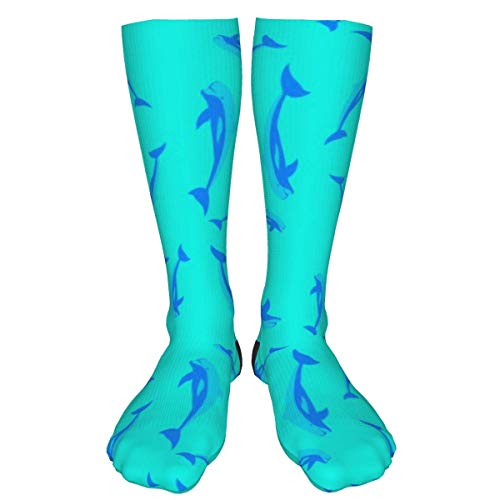 iuitt7rtree Sage WOD Dolphin Pod, Calcetines Gruesos y cálidos Personalizados, Calcetines de Vestir a Media Pierna, Calcetines Largos Informales de Invierno para Hombres y Mujeres