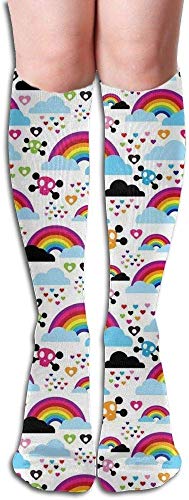 iuitt7rtree Skull Hippie Colorful Rainbow Compression Socks,Knee High Compression Sock for Women & Men - Best for Running,Athletic Sports,Crossfit,Flight Travel Soft 5457