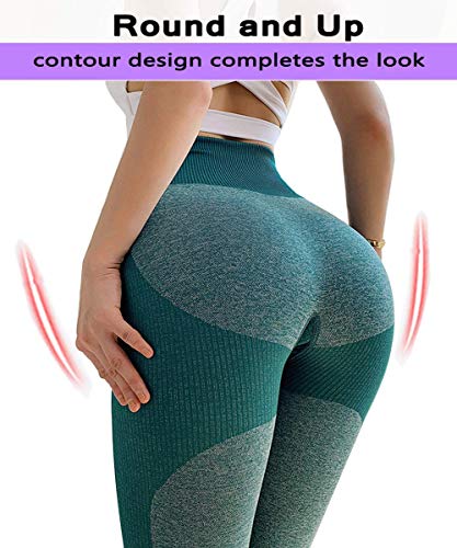 iWoo - Mallas deportivas para mujer, cintura alta, elásticas, con bolsillo para el móvil Verde (multicolor). S