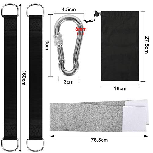 IZSUZEE Correas de hamacas para exteriores 150 cm x 2, con cojines de protección de árboles para hamacas de patio de camping, admite hasta 600kg