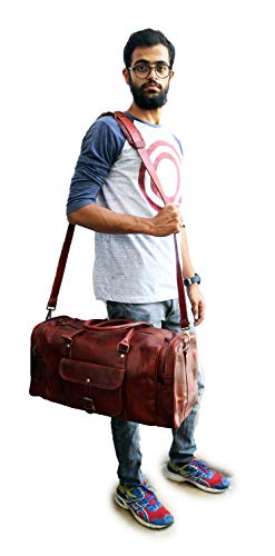 Jaald 50 Cm Bolso Bolsa Viaje Veliz Equipaje De Cuero Piel Grande Vintage para Cabina Fin Semana Gimnasio Deportes Carry-On Hombre Y Mujer