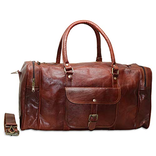 Jaald 50 Cm Bolso Bolsa Viaje Veliz Equipaje De Cuero Piel Grande Vintage para Cabina Fin Semana Gimnasio Deportes Carry-On Hombre Y Mujer