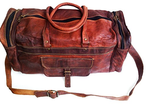 Jaald 50 Cm Bolso Bolsa Viaje Veliz Equipaje De Cuero Piel Grande Vintage para Cabina Fin Semana Gimnasio Deportes Carry-On Hombre Y Mujer