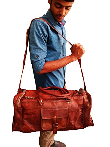 Jaald 50 Cm Bolso Bolsa Viaje Veliz Equipaje De Cuero Piel Grande Vintage para Cabina Fin Semana Gimnasio Deportes Carry-On Hombre Y Mujer