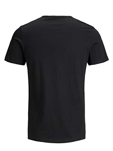 Jack & Jones Jacbasic Crew Neck tee SS 2 Pack Camiseta, Negro (Black Black), Large (Pack de 2) para Hombre