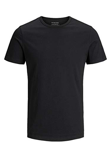 Jack & Jones Jacbasic Crew Neck tee SS 2 Pack Camiseta, Negro (Black Black), Large (Pack de 2) para Hombre