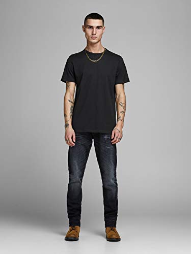 Jack & Jones Jacbasic Crew Neck tee SS 2 Pack Camiseta, Negro (Black Black), Large (Pack de 2) para Hombre