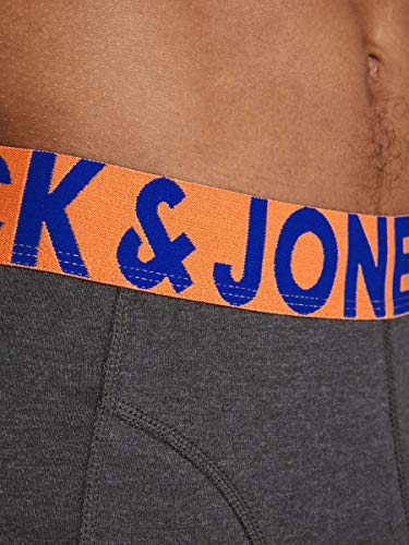 Jack & Jones Jaccrazy Solid Trunks 3 Pack Noos Bóxer, Negro (Black Detail: Navy Blazer & Black), Medium para Hombre
