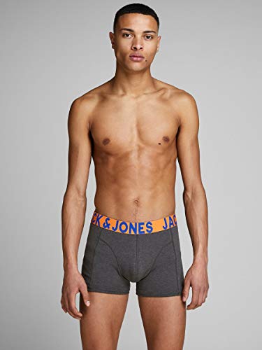 Jack & Jones Jaccrazy Solid Trunks 3 Pack Noos Bóxer, Negro (Black Detail: Navy Blazer & Black), Medium para Hombre