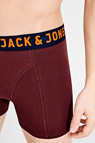 JACK & JONES JACLICHFIELD TRUNKS 3 PACK, Bóxer Hombre, Multicolor (Burgundy), XX-Large