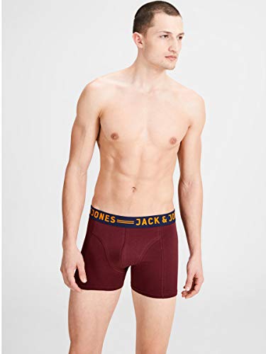 JACK & JONES JACLICHFIELD TRUNKS 3 PACK, Bóxer Hombre, Multicolor (Burgundy), XX-Large