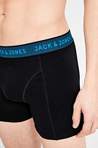 Jack & Jones Jacwaistband Trunks 3 Pack Noos Bóxer, Gris (Asphalt Detail:hawaian Ocean & Fiery Red), Large (Pack de 3) para Hombre