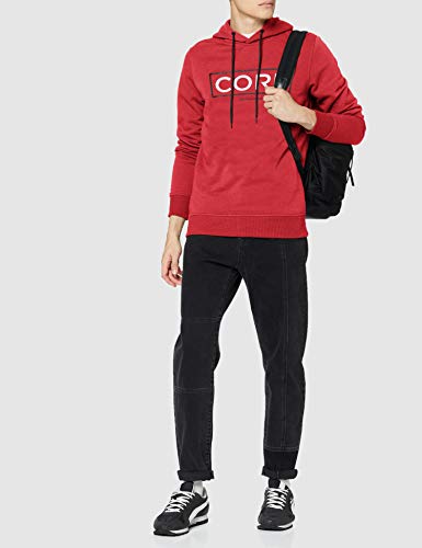 Jack & Jones JCOBOOSTER Sweat Hood Oct 19 Sudadera con Capucha, Rojo (Rio Red Rio Red), L para Hombre