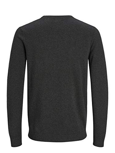 Jack & Jones Jjebasic Knit Crew Neck Noos suéter, Gris (Dark Grey Melange Dark Grey Melange), Medium para Hombre