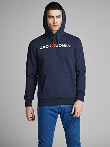Jack & Jones Jjecorp Logo Sweat Hood Noos Capucha, Azul (Navy Blazer Detail: Reg Fit), Large para Hombre