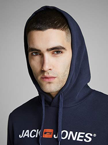 Jack & Jones Jjecorp Logo Sweat Hood Noos Capucha, Azul (Navy Blazer Detail: Reg Fit), Large para Hombre