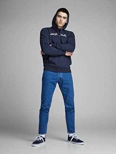 Jack & Jones Jjecorp Logo Sweat Hood Noos Capucha, Azul (Navy Blazer Detail: Reg Fit), X-Large para Hombre