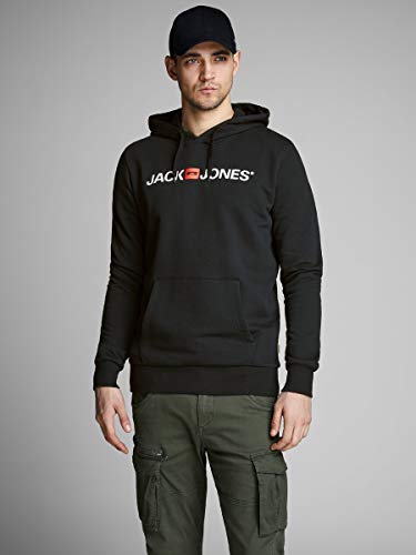 Jack & Jones Jjecorp Logo Sweat Hood Noos Capucha, Negro (Black Detail:reg Fit), Medium para Hombre