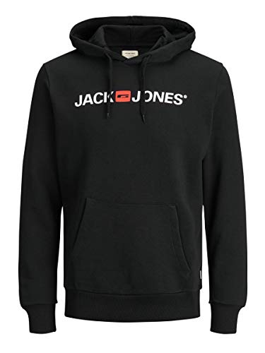Jack & Jones Jjecorp Logo Sweat Hood Noos Capucha, Negro (Black Detail:Reg Fit), X-Small para Hombre