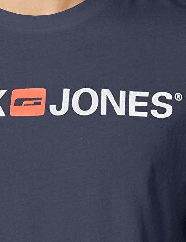 Jack & Jones Jjecorp Logo tee SS Crew Neck Noos Camiseta, Azul (Navy Blazer Detail: Slim Fit), X-Large para Hombre