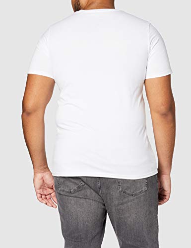 Jack & Jones Jjecorp Logo tee SS Crew Neck Noos Camiseta, Blanco (White Detail: Slim Fit), Large para Hombre