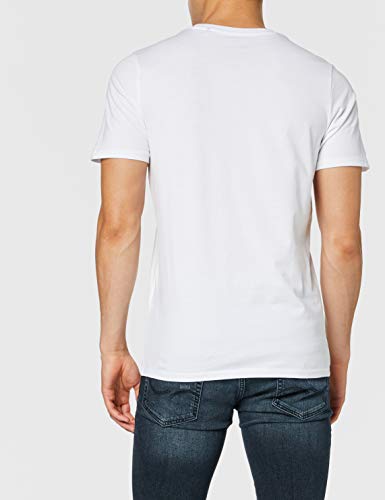 Jack & Jones Jjecorp Logo tee SS Crew Neck Noos Camiseta, Blanco (White Detail: Slim Fit), Small para Hombre