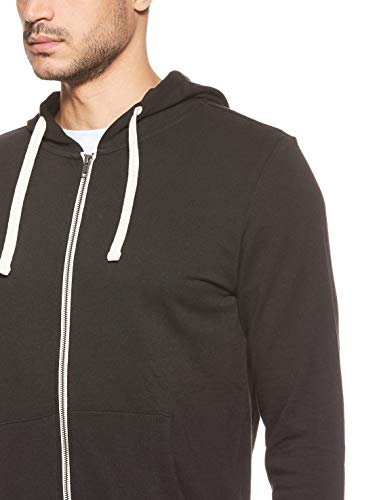 Jack & Jones Jjeholmen Sweat Zip Hood Noos Sudadera, Negro (Black), Large para Hombre