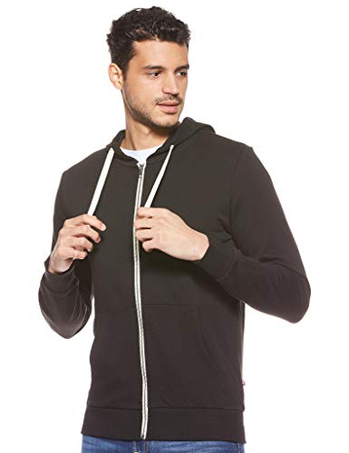 Jack & Jones Jjeholmen Sweat Zip Hood Noos Sudadera, Negro (Black), Large para Hombre