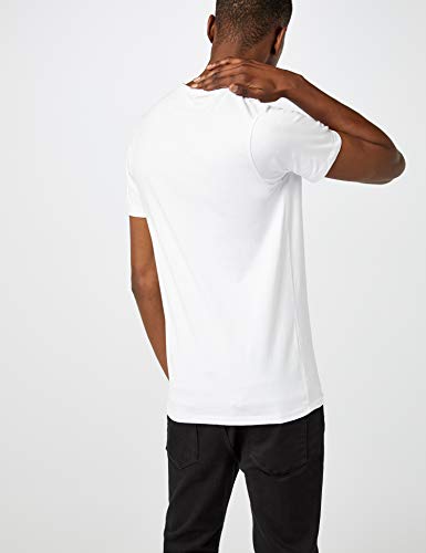 Jack & Jones Jones - Camiseta de manga corta con cuello redondo para hombre, color blanco (optical white), talla M