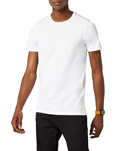 Jack & Jones Jones - Camiseta de manga corta con cuello redondo para hombre, color blanco (optical white), talla M