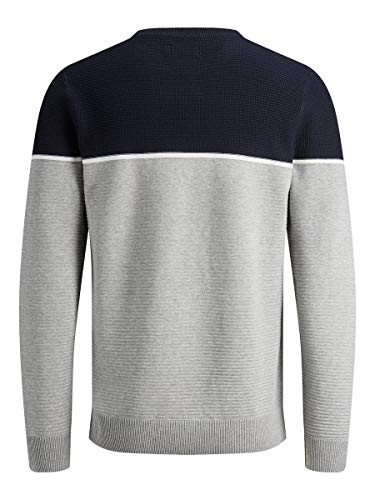 Jack & Jones Jorbrit Knit Crew Neck Suéter, Gris Claro, M para Hombre