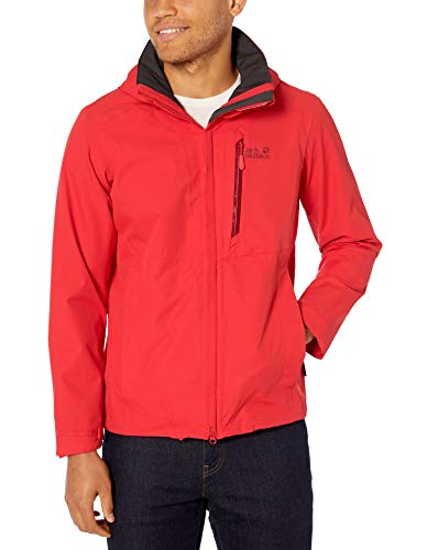 Jack Wolfskin Keplar Trail Jacke Chaqueta rígida para Hombre, Peak Red, Large