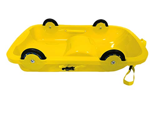 Jamara 460505 Bob - Coche de Juguete 2 en 1 (Invierno y Verano, Ruedas con rodamiento de Bolas, protección antivuelco, Correa Ajustable y Correa), Color Amarillo