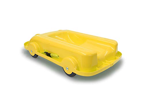 Jamara 460505 Bob - Coche de Juguete 2 en 1 (Invierno y Verano, Ruedas con rodamiento de Bolas, protección antivuelco, Correa Ajustable y Correa), Color Amarillo