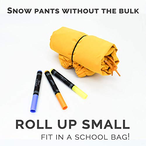 JAN & JUL - Pantalones de lluvia o nieve para niños, resistentes al agua, forro polar cómodo y seco para niñas y niños pequeños -  Amarillo -  3 años