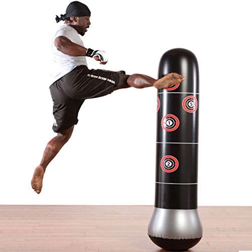 JanTeelGO Saco de Boxeo, Saco de Boxeo de pie de 160 cm para un Rebote inmediato para Practicar Karate, Taekwondo y aliviar Pent Up Energy en niños (Negro)