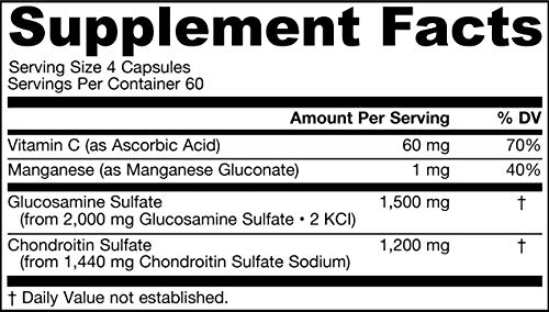 Jarrow Formulas Glucosamine y Chondroitin - 240 Cápsulas