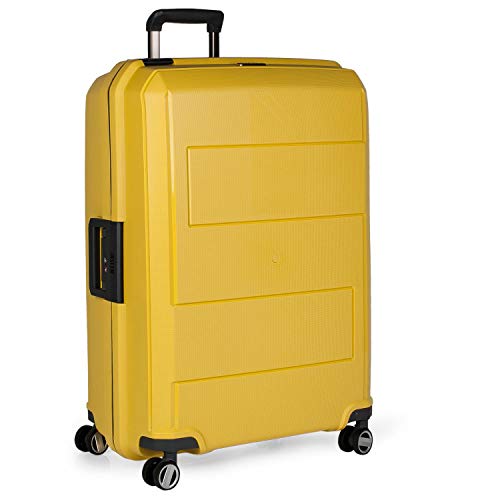 JASLEN - Maleta de Viaje Rígida 4 Ruedas Trolley 73 cm Grande de Polipropileno. Resistente y Ligera. Mango Asas y Candado TSA. Cierre Hermético Anti Robo. Profesional. 161170, Color Mostaza