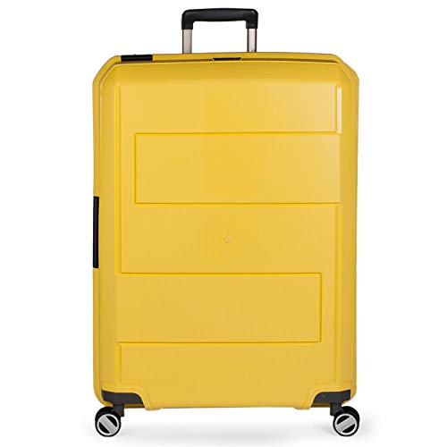 JASLEN - Maleta de Viaje Rígida 4 Ruedas Trolley 73 cm Grande de Polipropileno. Resistente y Ligera. Mango Asas y Candado TSA. Cierre Hermético Anti Robo. Profesional. 161170, Color Mostaza