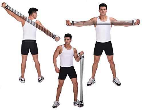 JATCH Muñequera Brazo Entrenador Kit básico Bandas de ejercicio Yoga Fitness Correa colgante Cuerda de tracción Inicio Ejercitador Equipo de entrenamiento Resistencia Set , gray