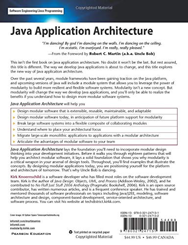 Java Application Architecture: Modularity Patterns with Examples Using OSGi: Modularity Patterns with Examples Using OSGi (Robert C. Martin Series): A ... (Agile Software Development Series)