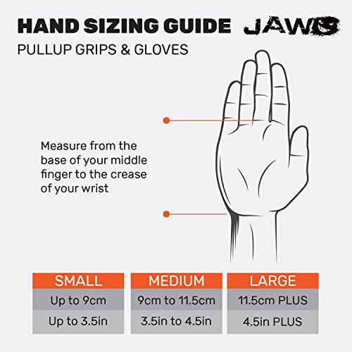 JAW Pullup Grips - Agarre de Mano más Vendido para WODs – empuñaduras de Palma para Crossfit, Fitness, Gimnasia y Levantamiento de Pesas – Protege Tus Manos de roturas y desgarros