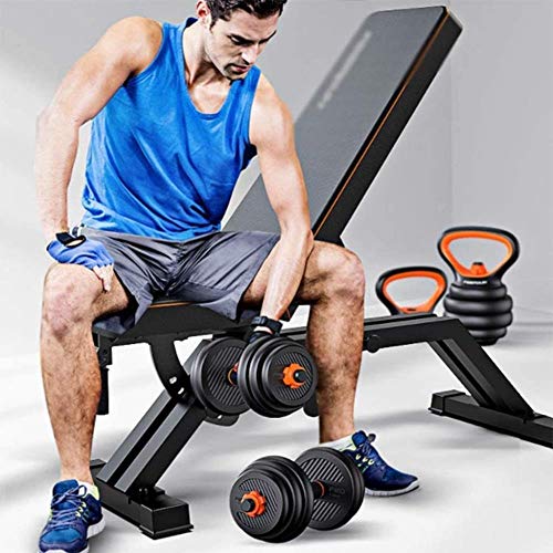 JCCOZ-URG Silla Plegable de Fitness, Pesa Banco, en Cuclillas en Rack, Sit-up Banco, Abdomen Abdominal, Usar for la conexión Familiar Interior de la Aptitud física (Color: Negro, tamaño: 130 * 57 cm)