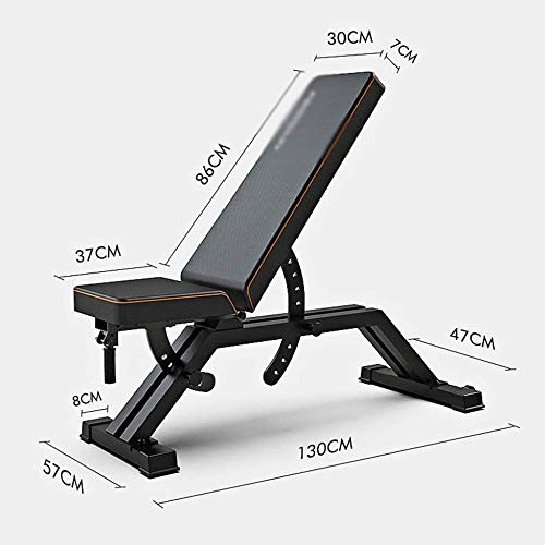 JCCOZ-URG Silla Plegable de Fitness, Pesa Banco, en Cuclillas en Rack, Sit-up Banco, Abdomen Abdominal, Usar for la conexión Familiar Interior de la Aptitud física (Color: Negro, tamaño: 130 * 57 cm)