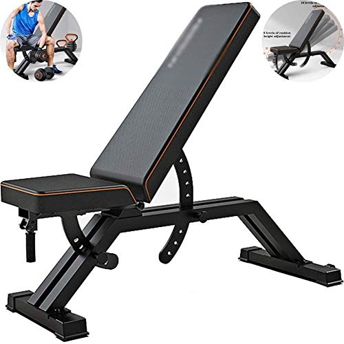 JCCOZ-URG Silla Plegable de Fitness, Pesa Banco, en Cuclillas en Rack, Sit-up Banco, Abdomen Abdominal, Usar for la conexión Familiar Interior de la Aptitud física (Color: Negro, tamaño: 130 * 57 cm)