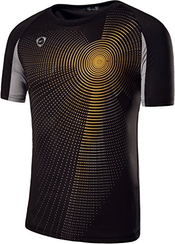 jeansian Hombre Camisetas Deportivas Wicking Quick Dry tee T-Shirt Sport Tops LSL133 (US S(165-170cm 60-65kg), LSL013_Black)