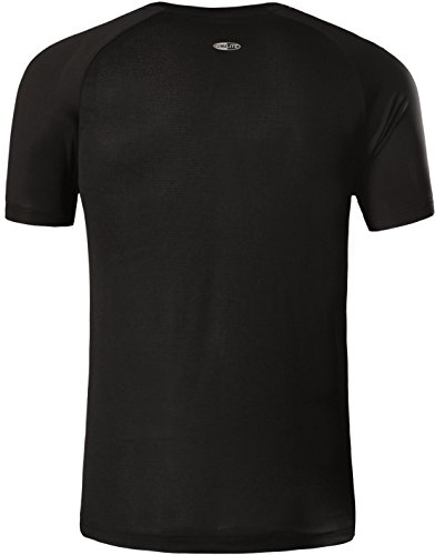 jeansian Hombre Camisetas Deportivas Wicking Quick Dry tee T-Shirt Sport Tops LSL133 (US S(165-170cm 60-65kg), LSL013_Black)
