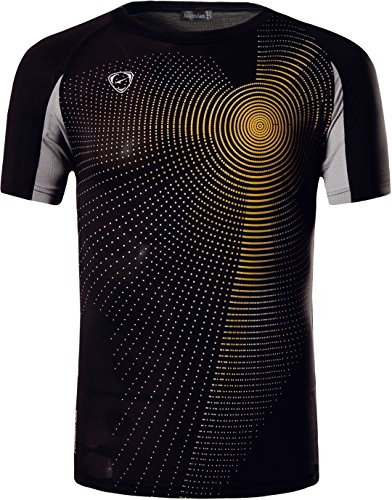 jeansian Hombre Camisetas Deportivas Wicking Quick Dry tee T-Shirt Sport Tops LSL133 (US XL(180-185cm 75-80kg), LSL013_Black)