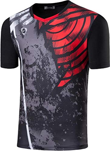 jeansian Hombre Camisetas Deportivas Wicking Quick Dry tee T-Shirt Sport TopsLSL249 Black S