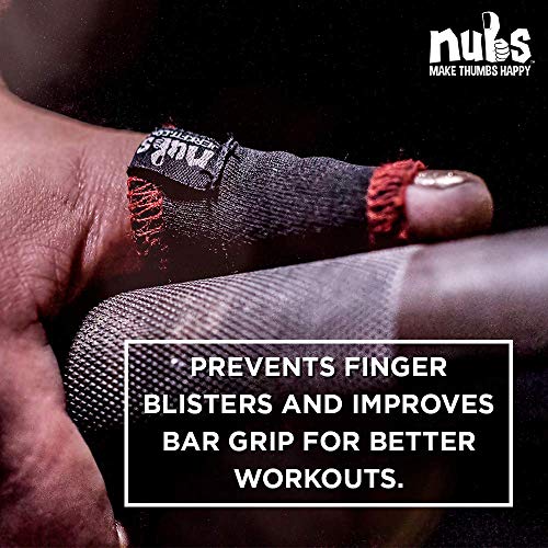 JerkFit Nubs, Crossfit Fundas Pulgar, para Hook Grip (Black, L)